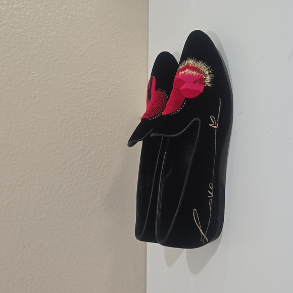 ❤️ SAINT LAURENT VELVET HEART LOAFER FLATS - Picture 7 of 15